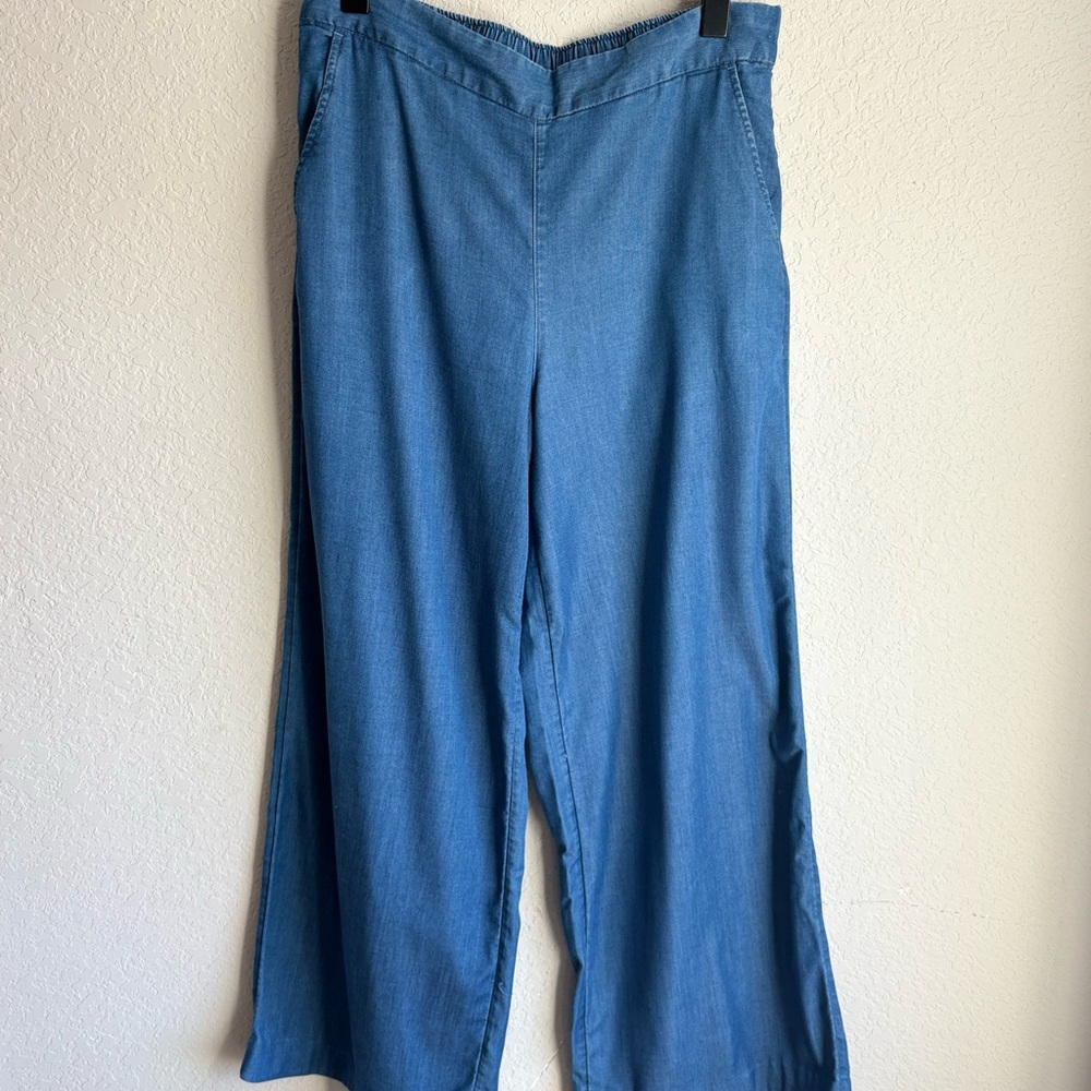 LOFT wide leg Lyocell blue denim pants